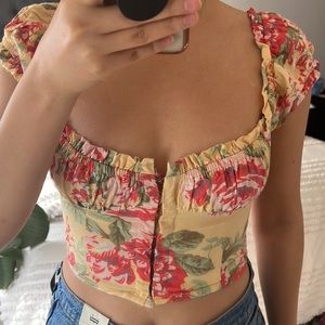 UO amour floral cap sleeve